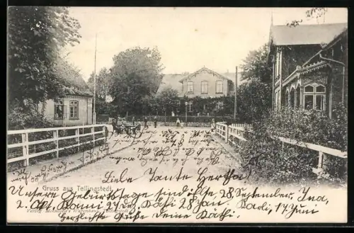 AK Tellingstedt, Ortspartie mit Passanten