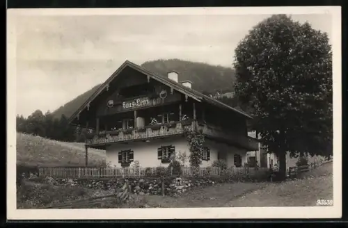 AK Königssee / Obb., Hotel Haus Lenz, Bes. Lorenz Lenz, Richard-Voss-Weg