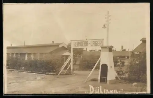 Foto-AK Dülmen, Heimkehr-Lager, Kriegsgefangene