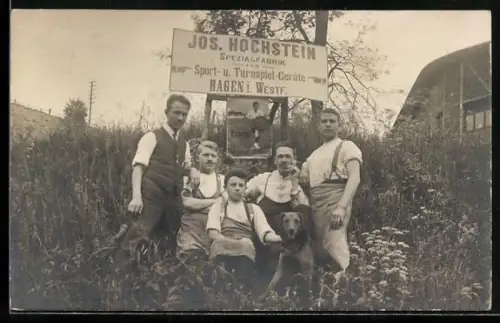 Foto-AK Hagen i. Westf., Spezialfabrik Sport- u. Turnspiel-Geräte Jos. Hochstein