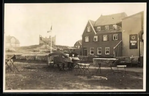 Foto-AK Hörnum, Kaserne, Reklame für Holsten-Bier