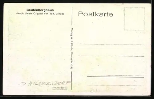 Künstler-AK Hilbersdorf / Chemnitz, Gasthof Beutenberghaus