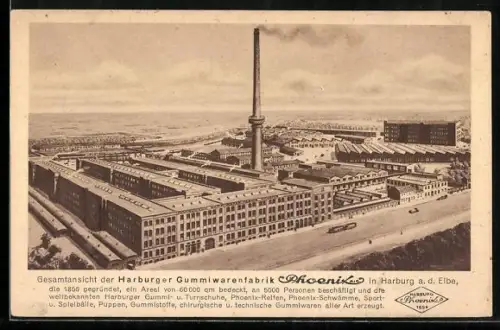 AK Hamburg-Harburg, Gesamtansicht der Harburger Gummiwarenfabrik
