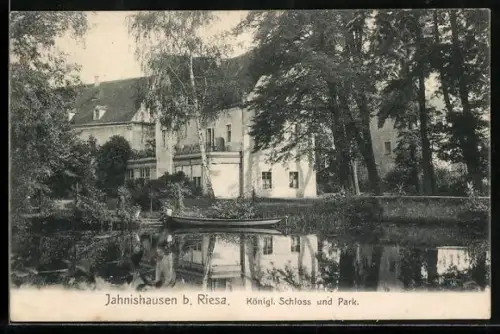 AK Jahnishausen b. Riesa, Königliches Schloss und Park