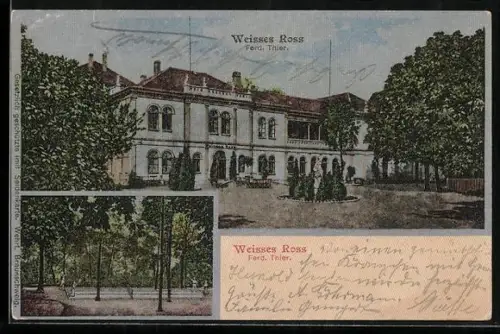 Seiden-Imitations-AK Braunschweig, Gasthaus Weisses Ross von Ferd. Thier