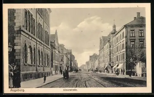 AK Augsburg, Blick in die Ulmerstrasse