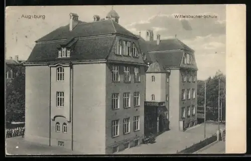 AK Augsburg, Aussenansicht der Wittelsbacher-Schule