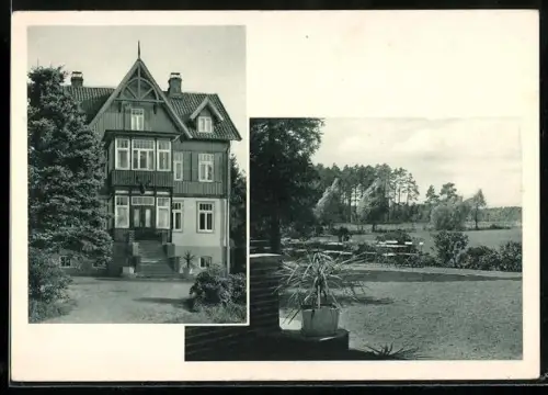 AK Gailhof über Schwarmstedt, Gasthof Mohmühle, Exterieur und Parkanlagen