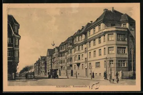 AK Augsburg, Partie in der Rosenaustrasse