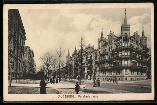 AK Augsburg, Partie in der Volkhartstrasse 1912