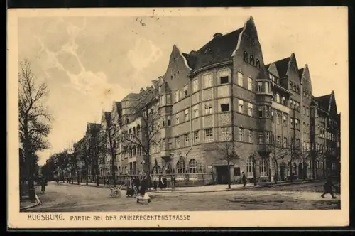 AK Augsburg, Partie bei der Prinzregentenstrasse