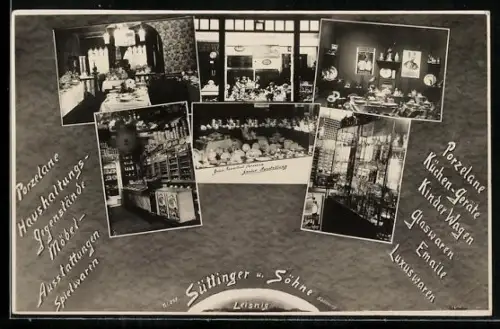 AK Leisnig, Süttinger & Söhne, Porzelane, Haushaltungsgegenstände, Möbel, etc.