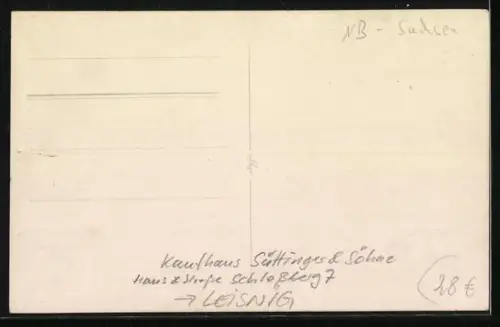 AK Leisnig, Süttinger & Söhne, Porzelane, Haushaltungsgegenstände, Möbel, etc.