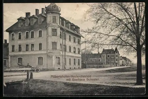 AK München-Milbertshofen, Partie am Gasthof Schuster