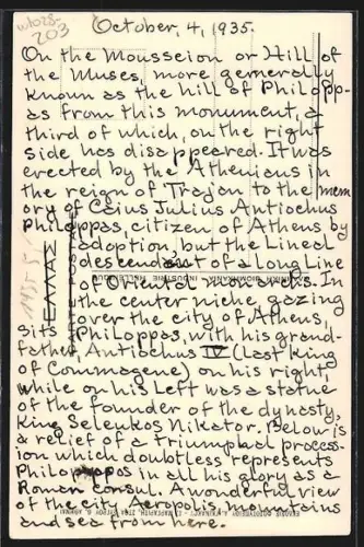 AK Athen, Monument of Philopappos