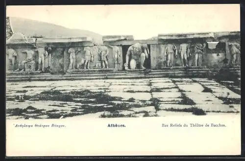 AK Athen, Bas Reliefs du Theatre de Bacchus