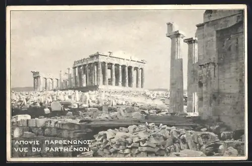 AK Athen, Blick auf das Parthenon