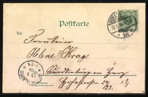 Lithographie Kaiserliche Yacht Hohenzollern in Fahrt bei Mondschein, Portrait Kaiser Wilhelm II.