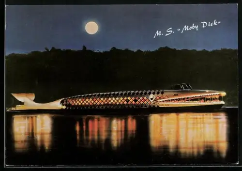 AK Passagierschiff Moby Dick in Walform, Binnenschiff