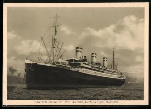 AK Hamburg, Dampfer Reliance der Hamburg-Amerika-Linie, Passagierschiff