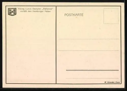 AK Hamburg, Dampfer Reliance der Hamburg-Amerika-Linie, Passagierschiff