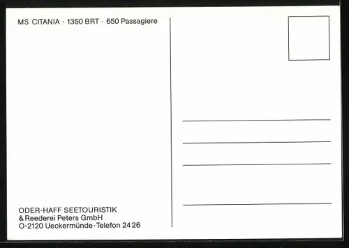 AK Passagierschiff Citania beim Ansteuern des Hafens