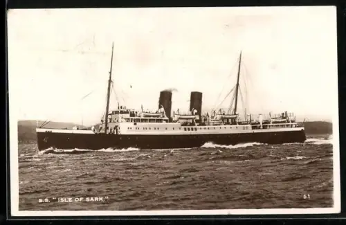 AK Britisches Passagierschiff Isle of Sark in Fahrt