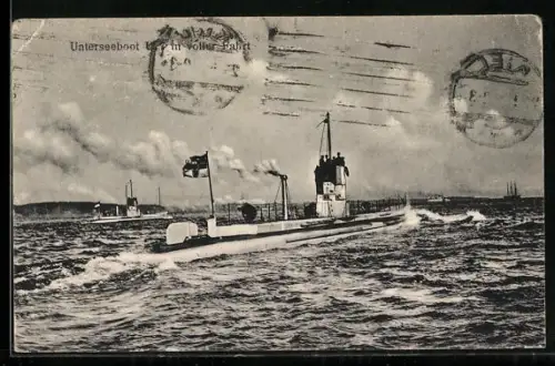 AK U-Boot U-7 in voller Fahrt