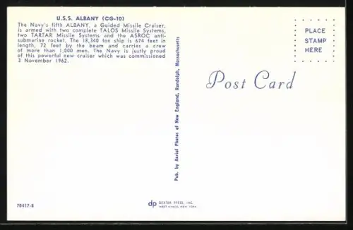 AK Guided Missile Cruiser USS Albany CG-10 underway, Kriegsschiff