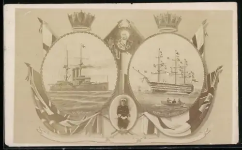 AK Britisches Schlachtschiff King Edward VII, Segel-Linienschiff Victory