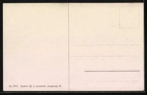 AK Matrose mit Reichskriegsfahne hat sich aus dem Meer an einen Felsen gerettet
