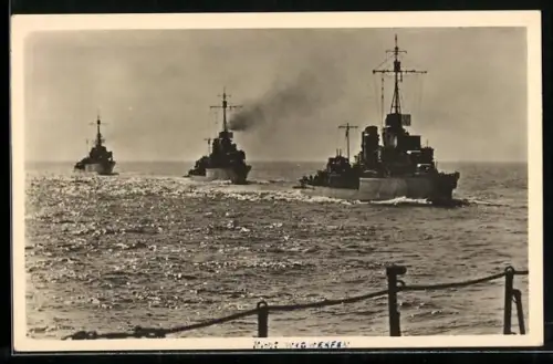 AK Zerstörer der Kriegsmarine im Verband