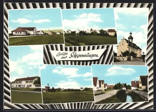 AK Schwenningen /Bayern, Kirche, Ortsansichten, Gasthaus