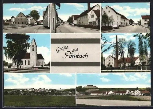 AK Pörnbach, Kirche, Ortsansichten, Strassenansichten