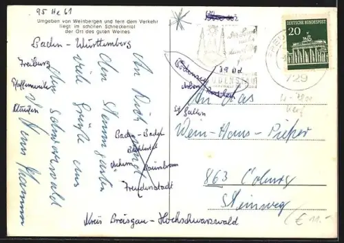 AK Pfaffenweiler / Schwarzwald, Gasthaus zur Stube, St. Servazkapelle, Weinbau-Denkmal