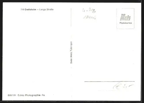 AK Crailsheim, Lange Strasse, Gasthaus Grüner Baum, Feinbäckerei E. Batz, Abstein