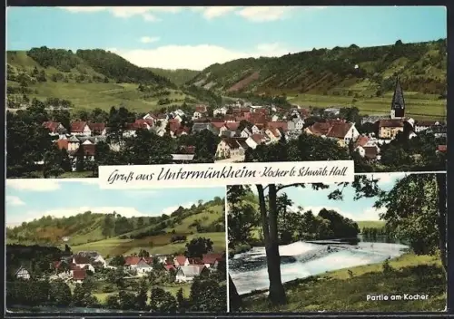 AK Untermünkheim /Schwäbisch Hall, Ortsansicht, Partie am Kocher