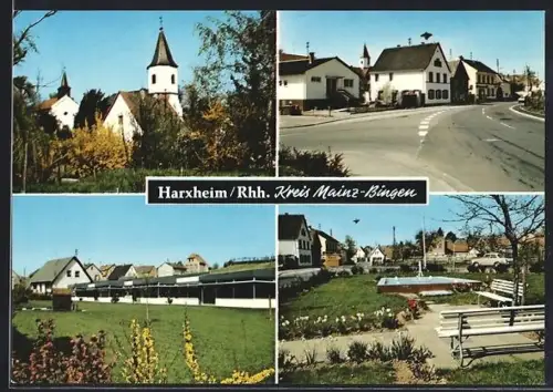 AK Harxheim /Rhh., Kirche, Ortsansichten, Kreis Mainz-Bingen