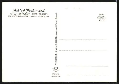 AK Fuchsmühl /Opf., Schlosshotel Fuchsmühl, Restaurant, Café, Pension