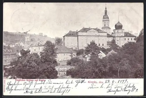 AK Greiz, Fürstliches Schloss und Kirche
