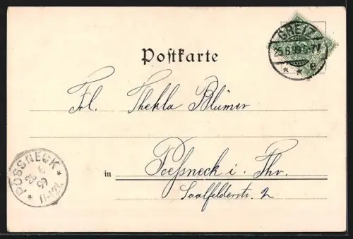 AK Greiz, Fürstliches Schloss und Kirche