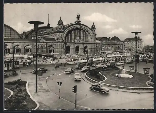 AK Frankfurt, Hauptbahnhof, Strassenbahnen