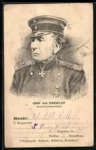 AK General-Feldmarschall Graf von Haeseler, Portrait