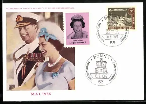 Maximum-AK Staatsbesuch Königin Elisabeth II. in der Bundesrepublik, Mai 1965