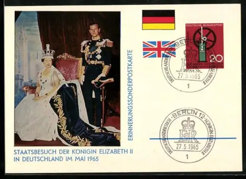 AK Königin Elizabeth II. anlässlich ihres Staatsbesuchs in Deutschland 1965