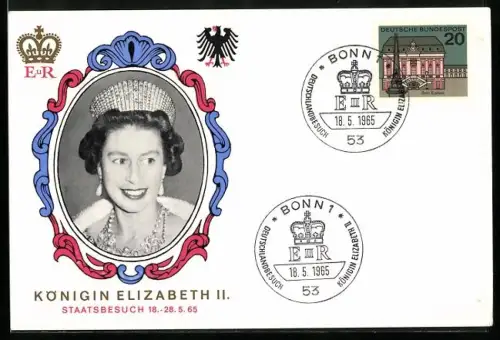 AK Königin Elizabeth II. anlässlich ihres Staatsbesuchs in Deutschland 1965