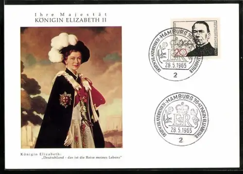 AK Königin Elizabeth II. von England zum Staatsbesuch in Deutschland