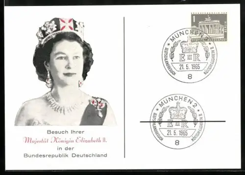 AK Königin Elizabeth II. anlässlich ihres Staatsbesuchs in Deutschland 1965
