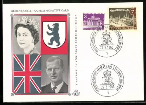 AK Königin Elizabeth II. anlässlich ihres Staatsbesuchs in Deutschland 1965