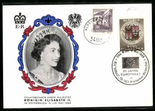 AK Königin Elizabeth II. mit Krone anlässlich ihres Staatsbesuchs in Deutschland 1965